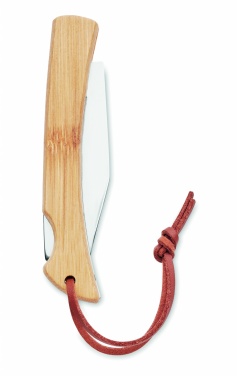 Logo trade promotional gifts picture of: Foldable knife in bamboo