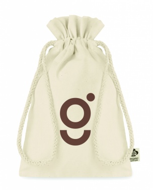 Logo trade promotional items image of: Small organic cotton gift bag