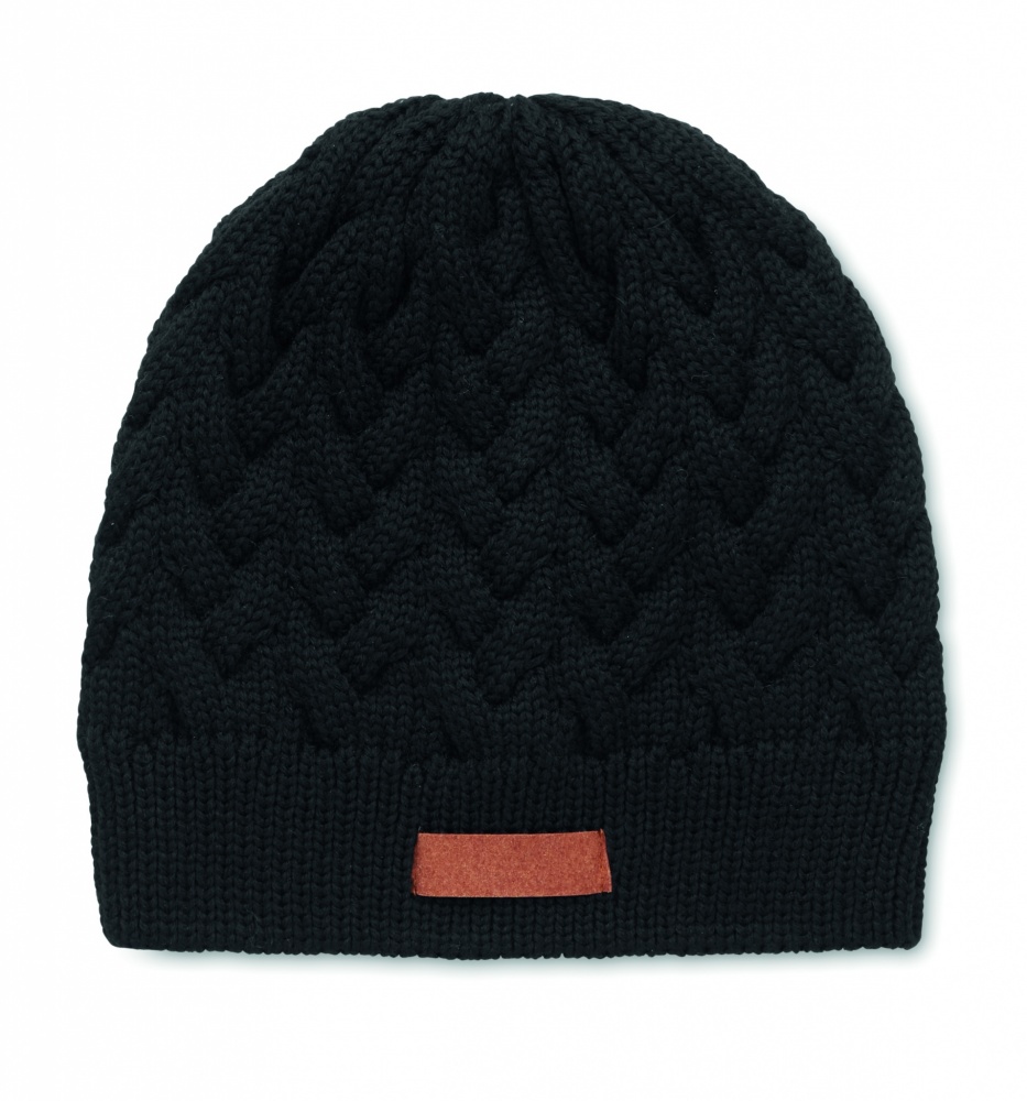 Logotrade promotional merchandise photo of: Cable knit beanie in RPET