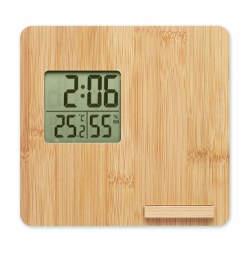 Logo trade business gifts image of: Bamboo weather station 10W
