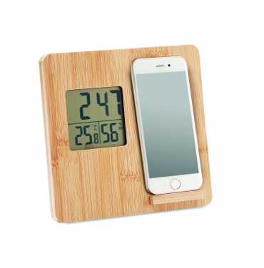 Logo trade promotional giveaways image of: Bamboo weather station 10W