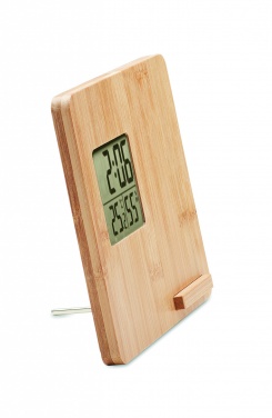 Logo trade promotional products image of: Bamboo weather station 10W