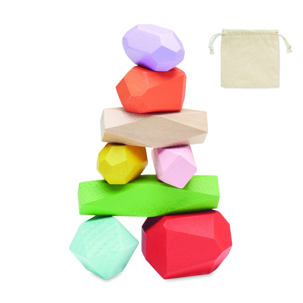 Logotrade corporate gift image of: 8 stacking wood rocks in pouch