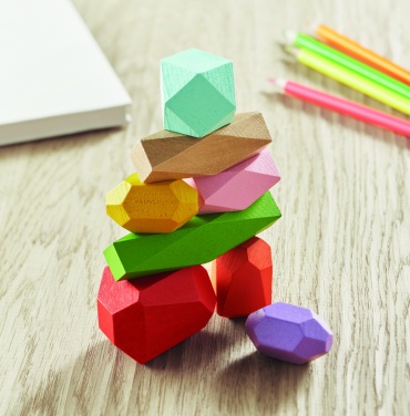Logotrade promotional product image of: 8 stacking wood rocks in pouch