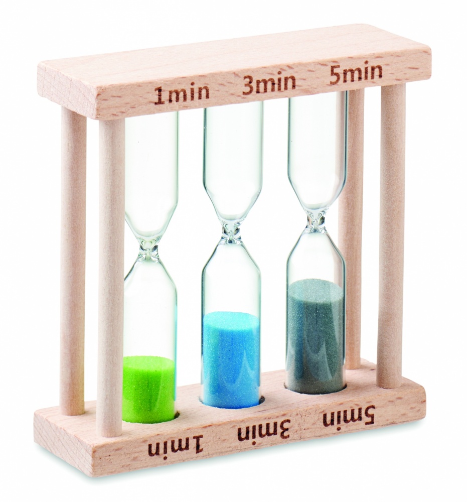 Logotrade promotional merchandise picture of: Set of 3 wooden sand timer