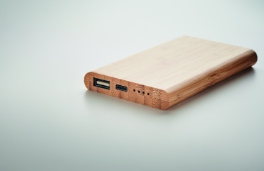 Logo trade promotional merchandise image of: 4000 mAh Bamboo power bank