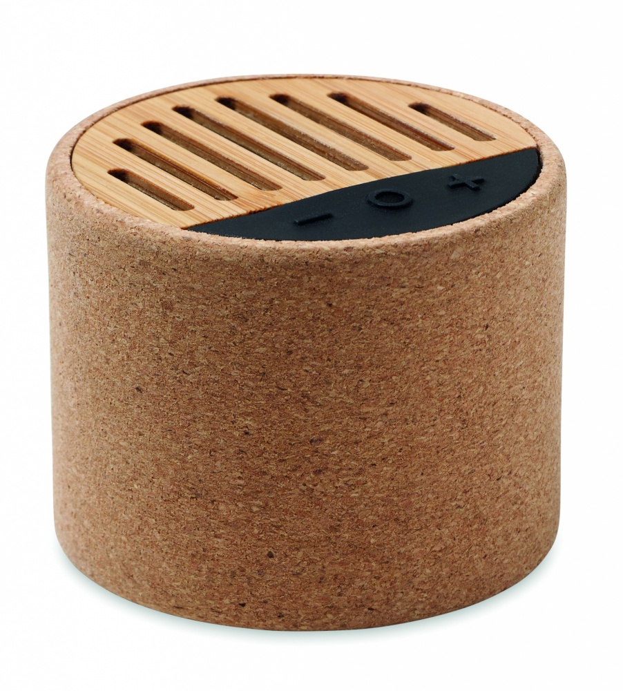 Logo trade advertising products image of: Round cork wireless speaker