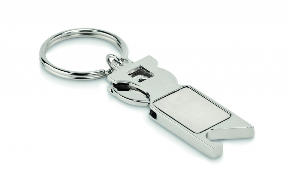 Logo trade promotional merchandise photo of: Euro Token key ring Porvoo