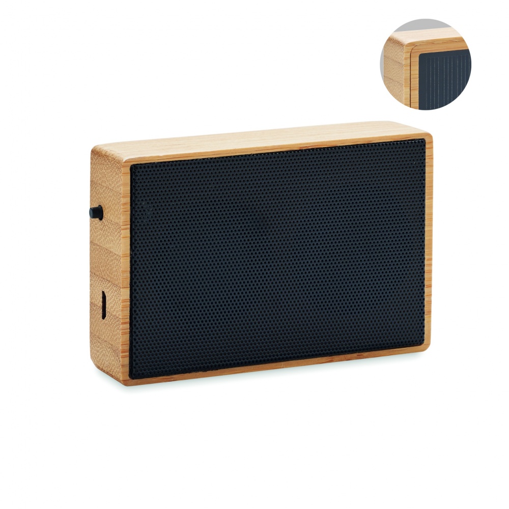 Logotrade business gifts photo of: Solar bamboo wireless speaker