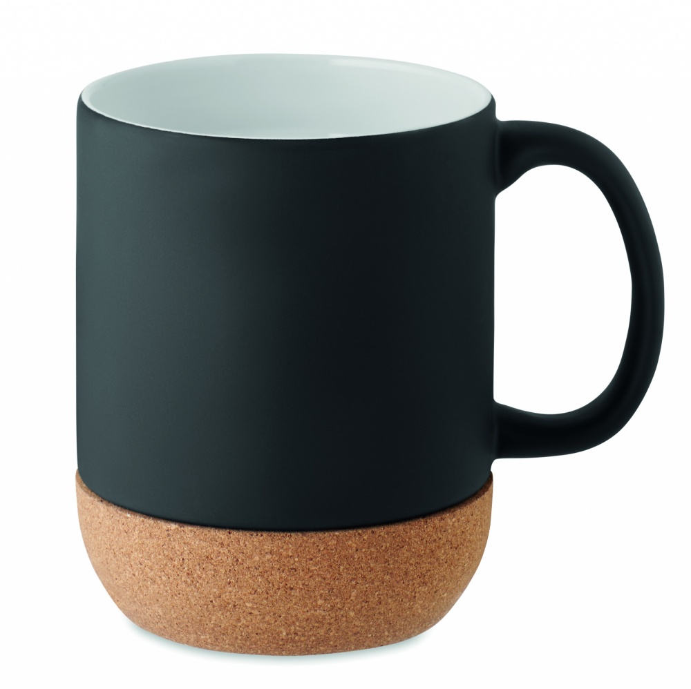 Logo trade business gifts image of: Matt ceramic cork mug 300 ml