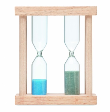 Logo trade promotional giveaway photo of: Set of 2 wooden sand timers