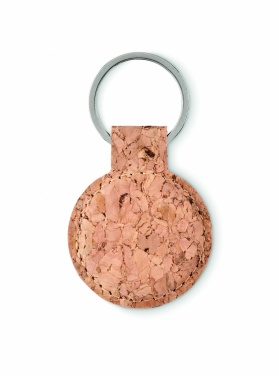Logo trade promotional giveaways picture of: Round cork key ring Mikkeli