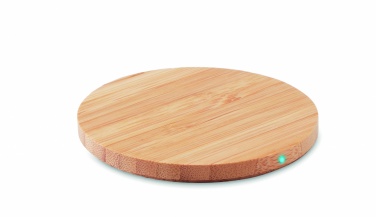 Logo trade promotional gifts image of: Bamboo wireless charger 15W