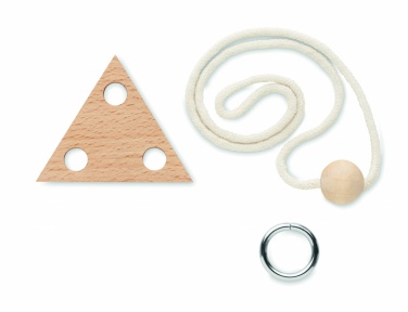 Logo trade promotional gifts picture of: Wooden brain teaser triangle