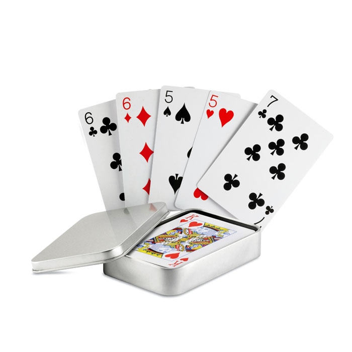 Logo trade promotional product photo of: Playing cards in tin box