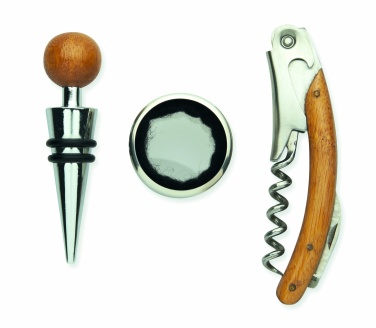 Logo trade promotional products image of: Wine set in bamboo box