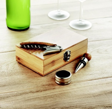 Logotrade promotional merchandise image of: Wine set in bamboo box