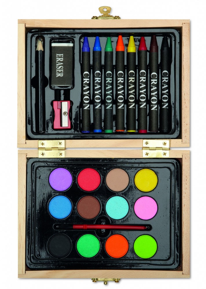 Logo trade promotional product photo of: Painting set in wooden box