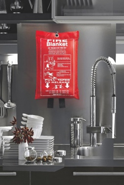 Logo trade promotional items image of: Fire blanket in pouch 100x95cm