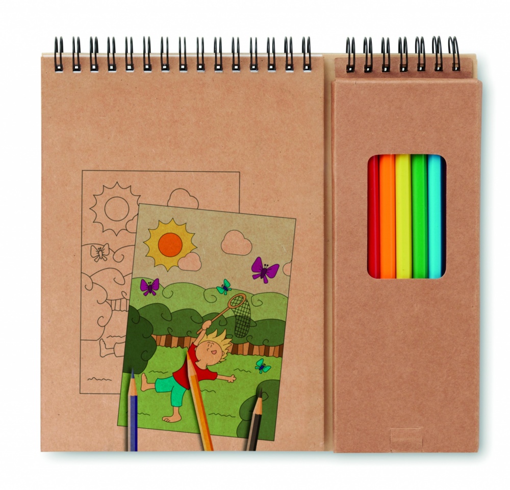 Logo trade advertising products picture of: Colouring set with notepad