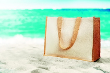 Logo trade promotional merchandise photo of: Jute and canvas shopping bag