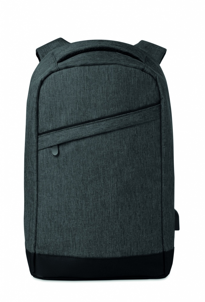Logo trade promotional products image of: 2 tone backpack incl USB plug