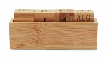 Logo trade advertising products image of: Bamboo calendar