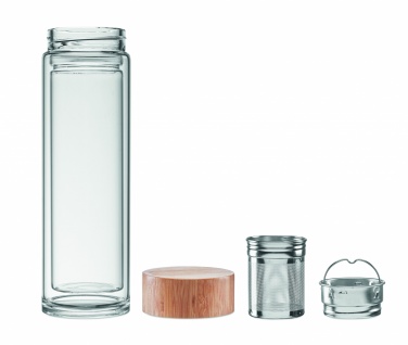 Logotrade advertising product image of: Double wall glass bottle 400ml München