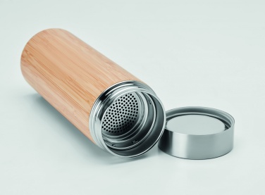 Logo trade promotional item photo of: Double wall bamboo flask 400ml