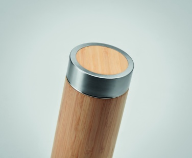 Logo trade advertising product photo of: Double wall bamboo flask 400ml