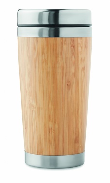 Logotrade corporate gift image of: Double wall bamboo flask 430ml