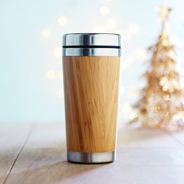Logotrade promotional giveaway picture of: Double wall bamboo flask 430ml