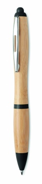 Logo trade corporate gifts image of: Ballpoint pen made of ABS and bamboo