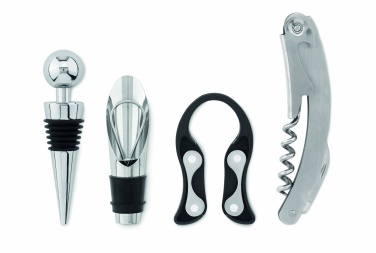 Logotrade promotional giveaway picture of: 4 pcs wine set in wooden stand