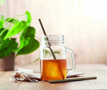 Logo trade promotional product photo of: Bamboo Straw w/brush in pouch