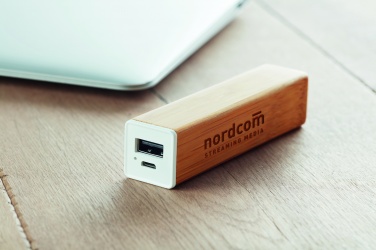 Logo trade promotional products image of: Power bank bamboo 2200 mAh POWERBAM