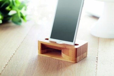 Logotrade promotional product picture of: Bamboo phone stand-amplifier CARACOL