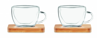 Logo trade promotional giveaway photo of: Set of 2 double wall espresso