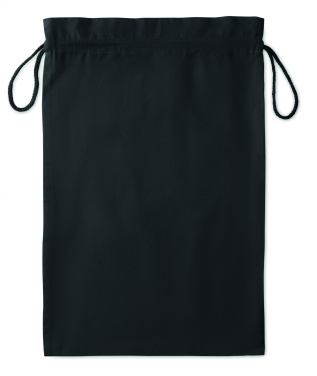 Logo trade promotional item photo of: Large Cotton draw cord bag black