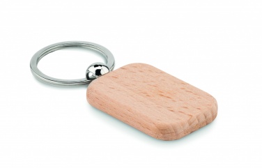 Logo trade business gifts image of: Rectangular wooden key ring Bauska