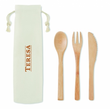 Logo trade promotional merchandise picture of: Bamboo cutlery set