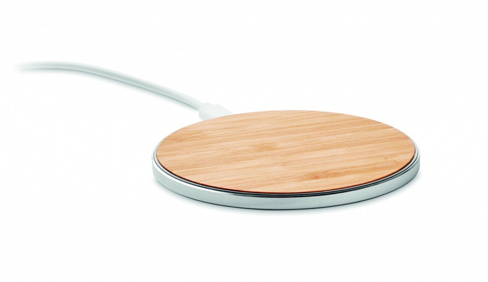 Logo trade promotional merchandise image of: Bamboo wireless charger 10W DESPAD