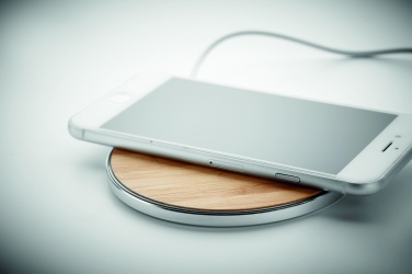 Logotrade corporate gift picture of: Bamboo wireless charger 10W DESPAD