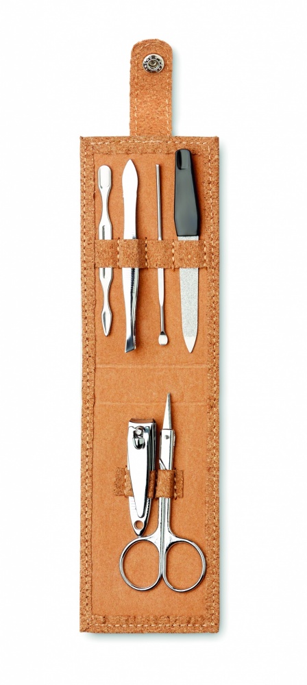Logo trade promotional merchandise image of: Cork 6 piece manicure set