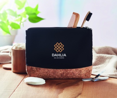 Logo trade business gifts image of: Cork & cotton cosmetic bag