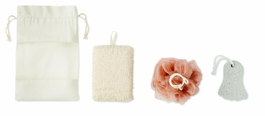 Logo trade promotional merchandise image of: Bath set in cotton pouch