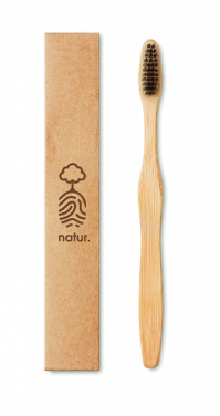 Logo trade promotional items image of: Bamboo toothbrush in Kraft box
