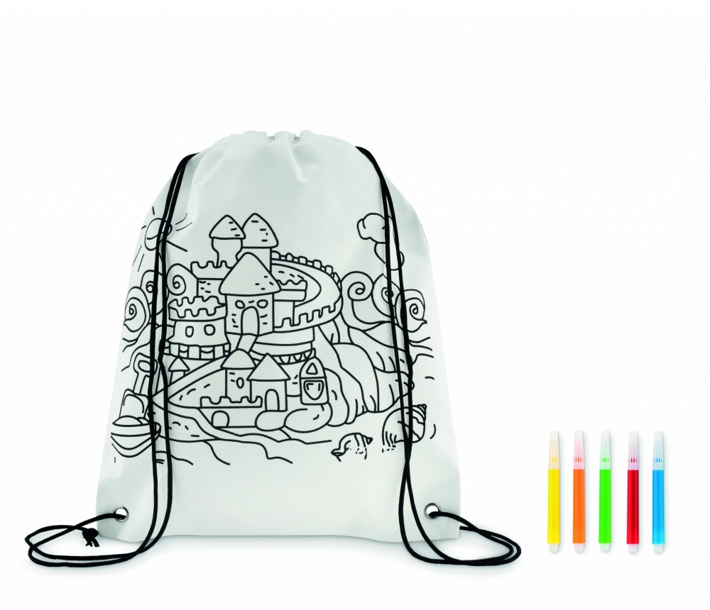 Logo trade promotional items image of: Non woven kids bag with pens