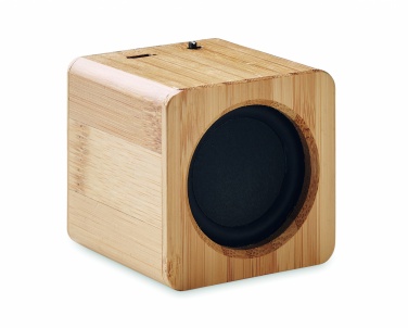 Logo trade promotional giveaways image of: Bamboo wireless speaker
