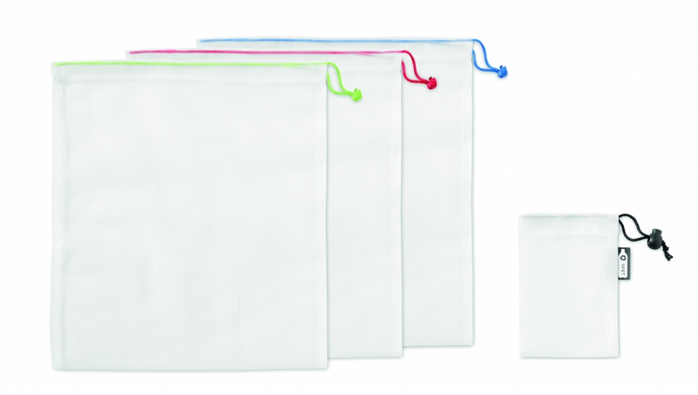 Logo trade advertising products image of: Set of 3 RPET mesh food bags